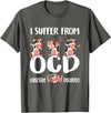 I Suffer From OCD Obsessive Cow Disorder Cow I Suffer From OCD Obsessive Cow Disorder Cute Cow Lover T-Shirt - Asphalt Grey