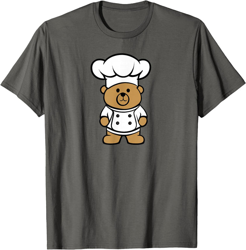 Bear In A Chef Hat - Cute Chef Bear Chef Bear - Cute Bear In A Chef's Hat Bear Chef T-Shirt - Asphalt Grey