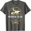 Matching Family Grandma Bear Boho by Foxio Mamaw Bear Floral Matching Family Funny Grandma Bear Boho T-Shirt - Asphalt Grey