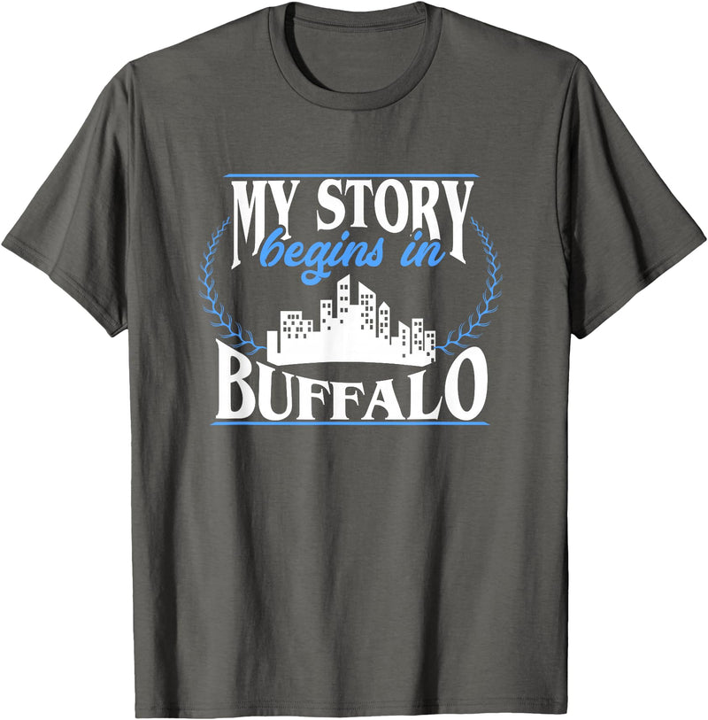 City Designs by Dennex Born in Buffalo T-Shirt - Asphalt Grey