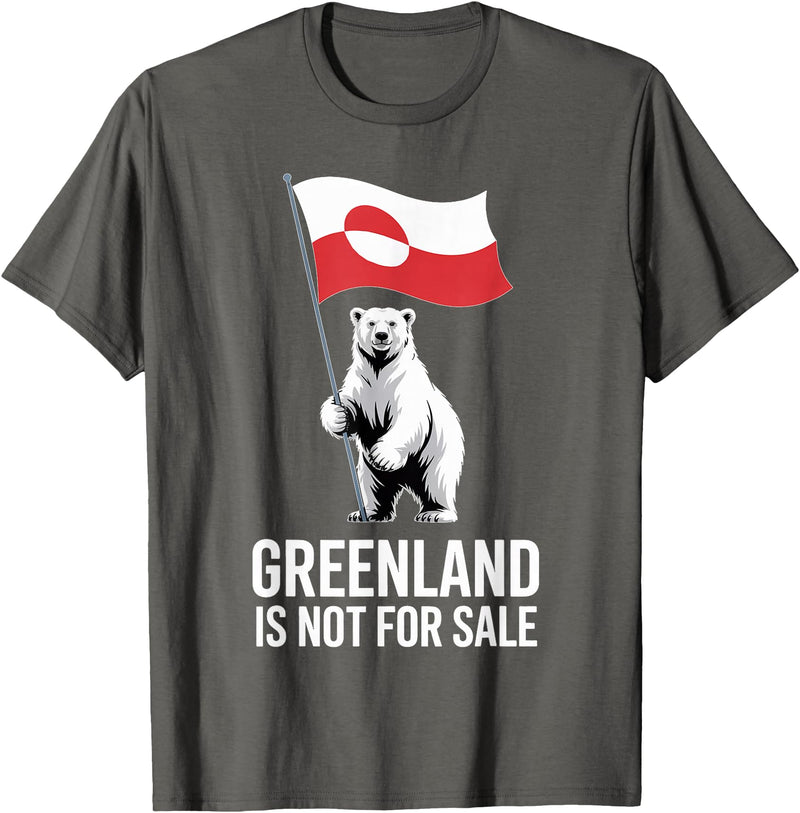 Arctic Polar Bear Greenland Protest Greenland is Not for Sale Arctic Polar Bear T-Shirt - Asphalt Grey