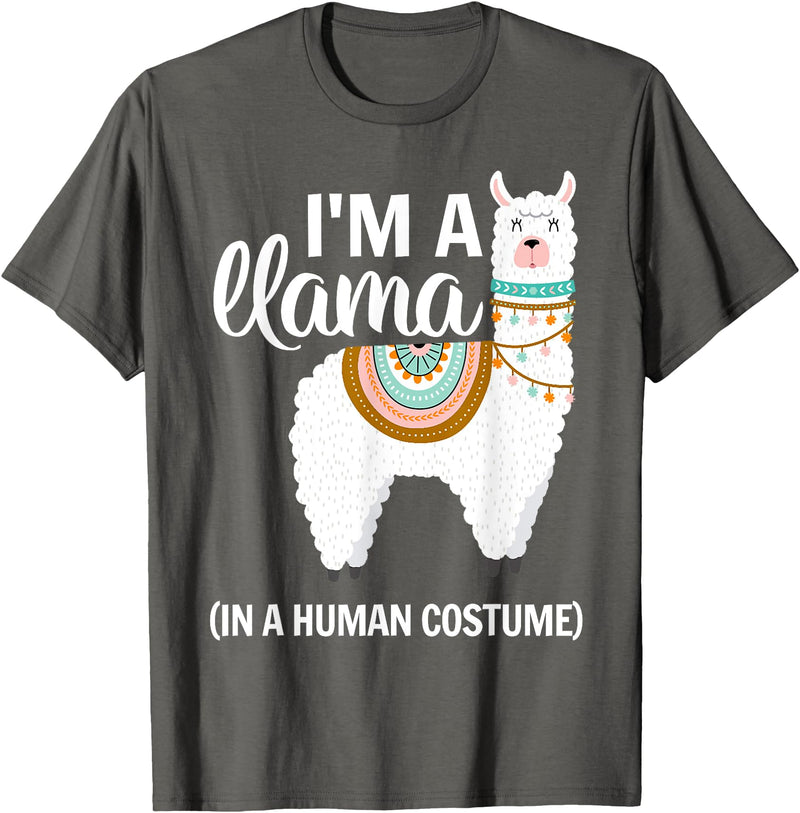Human Costumes Inc. Llama Halloween Costume I'm A Llama in A Human Costume T-Shirt - Asphalt Grey