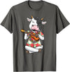 Luvhawaiiantha Cow With Ukulele Hawaiian Hawaii Summer Luau Aloha Farmer Men Women Kids T-Shirt - Asphalt Grey