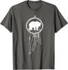 American Indian Shirts by CrushRetro Native American Dreamcatcher Bear Women Men Kids T-Shirt - Asphalt Grey