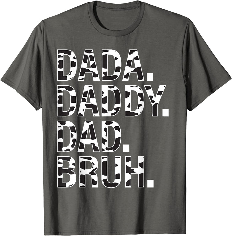 Highland Cow Dad Shirt Dad Cow Print Father's Day Dad Dada Daddy Bruh Papa Cow Daddy Love Cows Dad Cow Print T-Shirt -