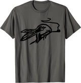 Rabbit Smoking a Pipe T-Shirt in Asphalt Grey