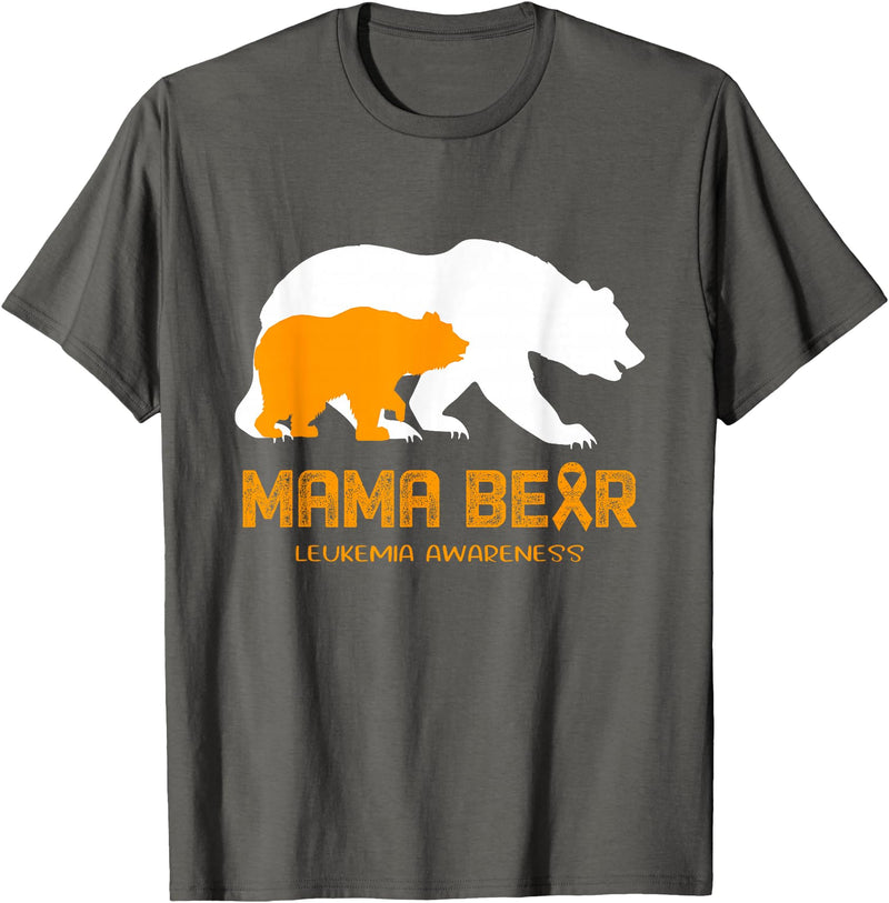 LEUKEMIA Awareness T-Shirt Mama Bear LEUKEMIA Awareness Shirt For Women Men T-Shirt - Asphalt Grey