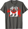 Polar Bear Canadian Flag Canada Day Maple Leaf Polar Bear Animal Canadian Flag Maple Leaf Nature Canada Day T-Shirt - Asphalt Grey