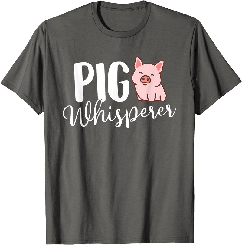 Funny Pig Lover Shirts Pig Whisperer - Pig Lover Pig Farming Piglet Farmer Farm T-Shirt Small - Asphalt Grey