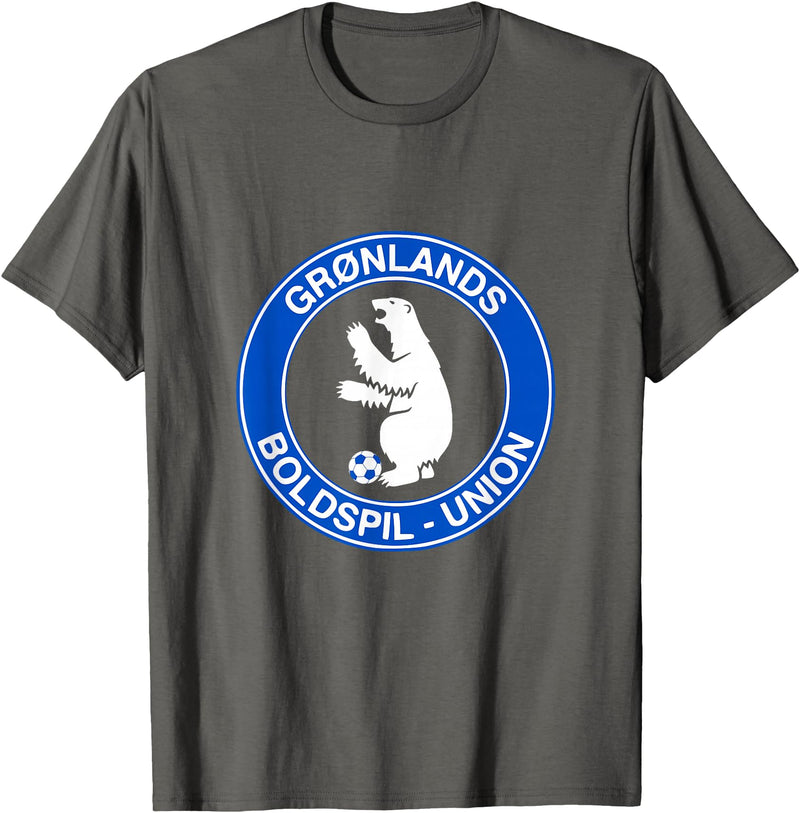 Bosco T. Jones Football Designs Greenland Polar Bear Football (Soccer) Shirt T-Shirt - Asphalt Grey