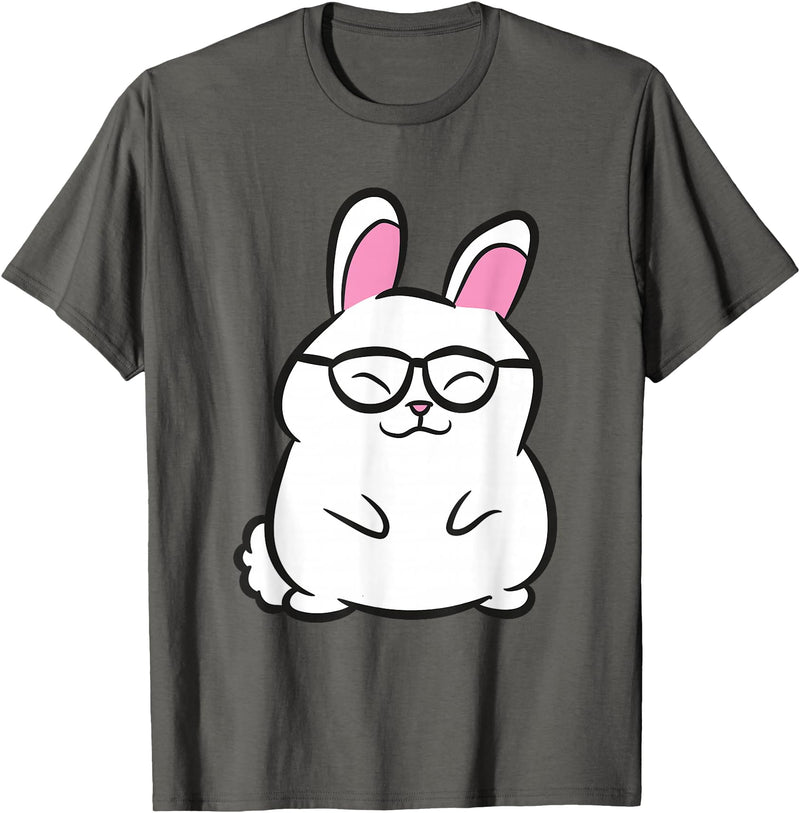 Nerdy Rabbit Owner Rabbit Hipster Rabbit T-Shirt in Asphalt Grey