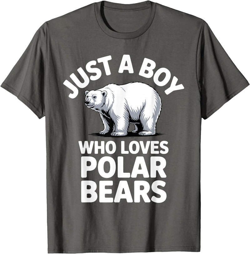 Polar Bear Gift Polar Bear Accessories & Stuff Cute Polar Bear Art for Boys Kids Men Arctic Polar Bear T-Shirt - Asphalt Grey