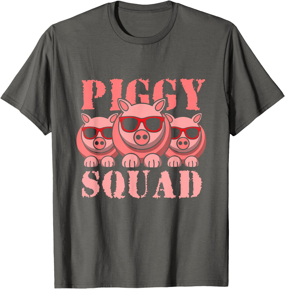 Pigs Lover Pink Animal Piggy Squad Funny Gift Idea for Men T-Shirt - Asphalt Grey