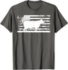 Funny Charolais Rancher Gift for Cattle Lover American Flag - American Cow Charolais Rancher T-Shirt - Asphalt Grey