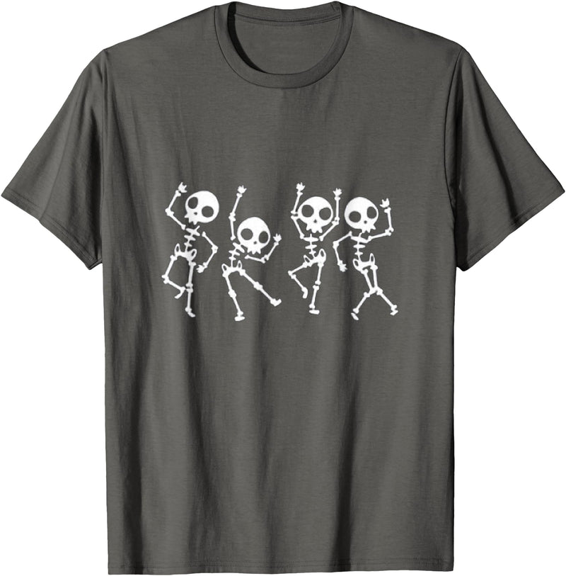 halloween costumes skeleton halloween dabbing and dancing tshirt T-Shirt - Asphalt Grey