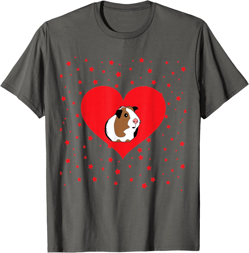 Guinea Pig Accessories & Shirts Guinea Pig Valentine's Day Shirt - Funny Guinea Pig Tshirt T-Shirt - Asphalt Grey