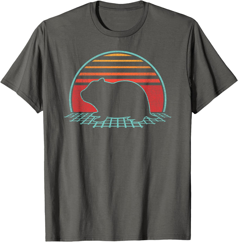 Hamster Lover Animal Retro Vintage 80s Style T-Shirt - Asphalt Grey