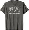 Peace Love Bunnies, Funny, Jokes, Sarcastic Sayings T-Shirt in Asphalt Grey