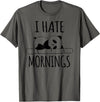 Funny humorous Sayings & Sarcastic Slogans Co. I Hate Mornings Panda Bear Cute Humor Night Owl PJ Men Women T-Shirt - Asphalt Grey