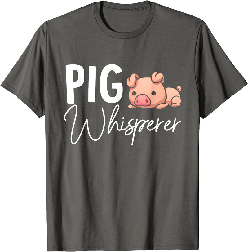 SHIRTSIDE PIG Pig Whisperer Shirt Gift For Pig Lover T-Shirt - Asphalt Grey