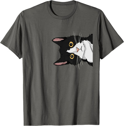 Tuxedo Cat Co. Peeking Tuxedo Cat Lady Gift Cat Mom Cute Tuxedo Cat T-Shirt