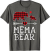 Funny Red Plaid Bear Matching Christmas Outfits Red Plaid Bear Christmas Pajama Mema Matching Family T-Shirt - Asphalt Grey