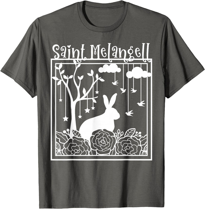 St Melangell Hares Rabbit Owner Catholic T-Shirt in Asphalt Grey