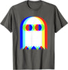 Threadrock Vaporwave Psychedelic Ghost Retro Halloween Techno EDM Unisex Adults Kids T-Shirt - Asphalt Grey