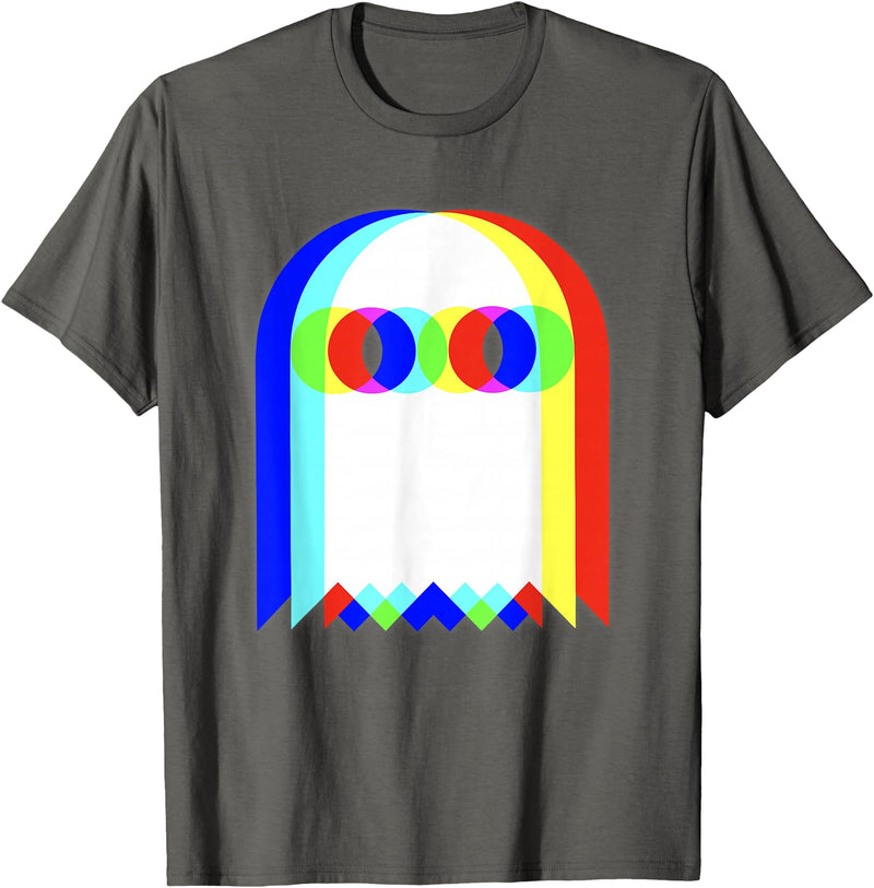Threadrock Vaporwave Psychedelic Ghost Retro Halloween Techno EDM Unisex Adults Kids T-Shirt - Asphalt Grey