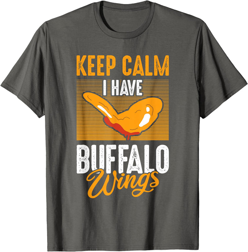 Buffalo Wings Fried Chicken Hot Wing Sauce T-Shirt - Asphalt Grey