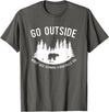 Explore Tees Go Outside Worst Case Scenario A Bear Kills You Explorer Tee T-Shirt - Asphalt Grey