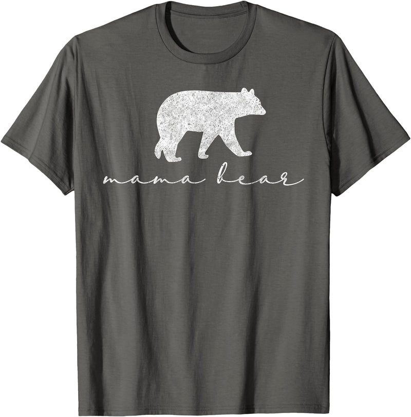Mama Bear Shirt Cute White T-Shirt - Asphalt Grey