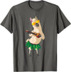 Llama Ukulele Luau TShirt Cute Gifts Llama Ukulele Luau Cute Funny Cool Hawaii Alpaca Gift T-Shirt - Asphalt Grey
