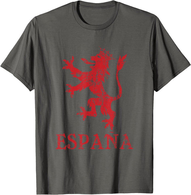 Threadrock Espana Spain Lion Symbol Spanish Spanish Pride T-Shirt - Asphalt Grey