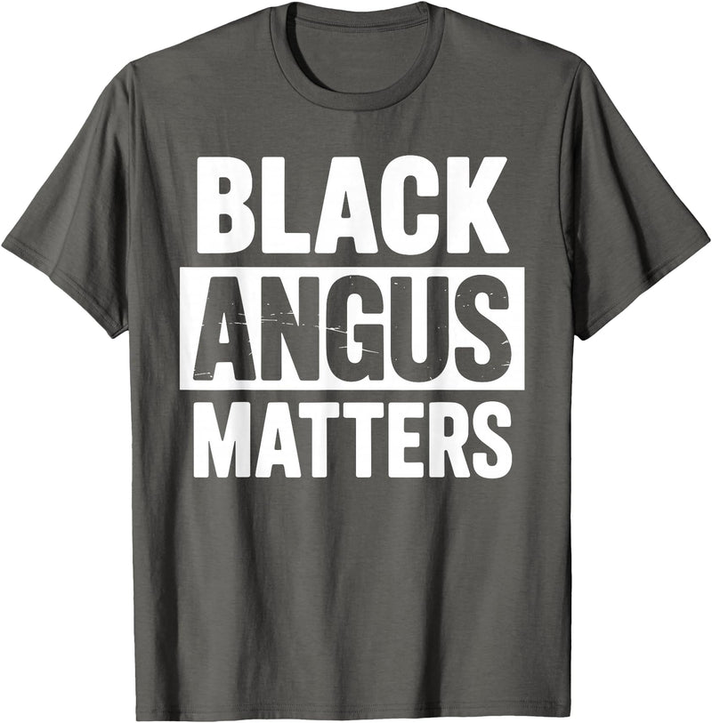 Black Angus Gift Cattle Farm Accessories & Stuff Best Black Angus Art for Men Women Beef Cattle Rancher T-Shirt - Asphalt