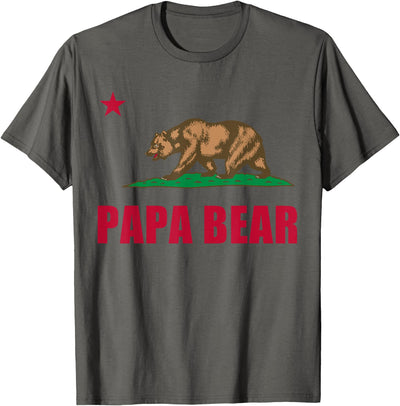 California Republic Papa Bear Dad Fathers Day Gift T-Shirt