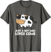 Funny Cow Lover Gifts Just a Boy Who Loves Cows T-Shirt - Asphalt Grey