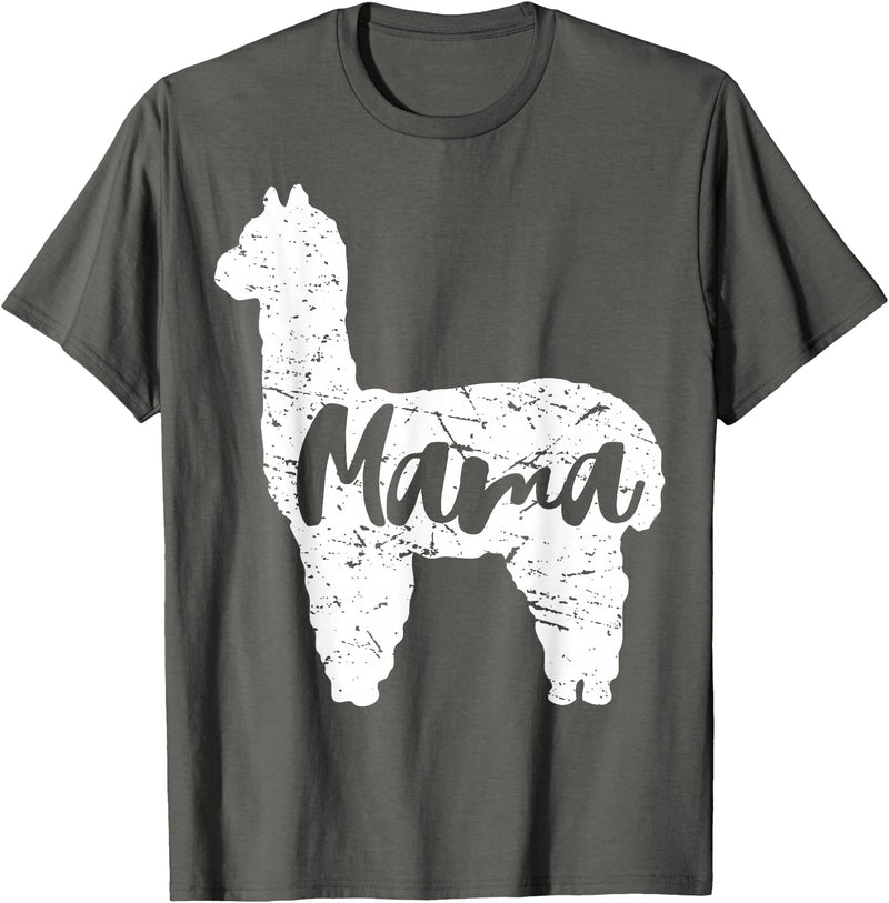 Happy Mothers Day Shirt Cute Gift Ideas Cute Proud Mama Llama Alpaca Happy Mothers Day Gift Shirt T-Shirt - Asphalt Grey
