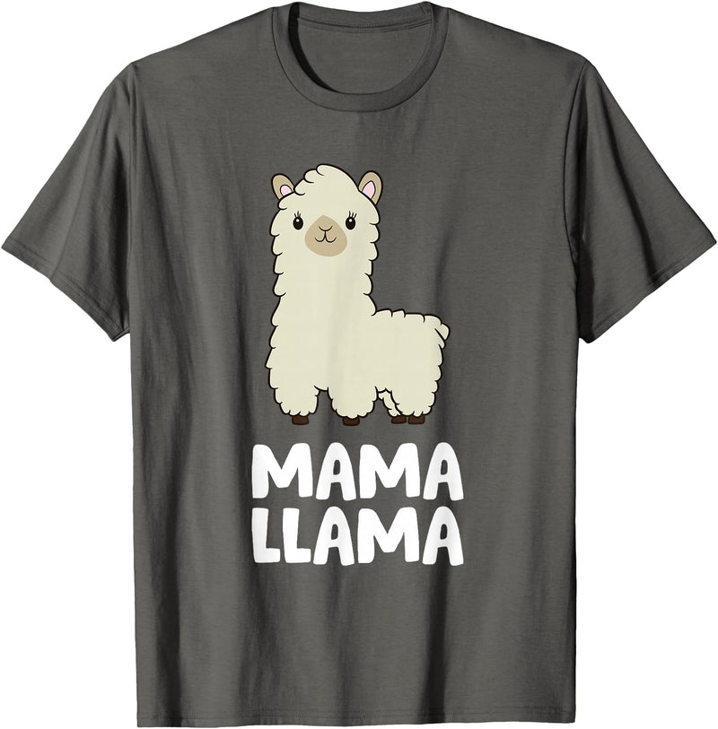 Llama Mama And Llama Papa Gifts Women Llama Mom Mama Llama T-Shirt - Asphalt Grey