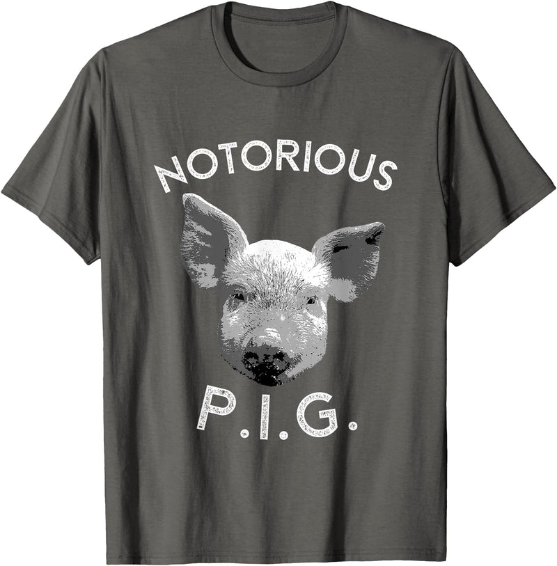 Funny Piggy Smalls Bacon Lover Floribama Shore Tee Notorious PIG Funny Pet Pig Lover Cute Farmer Gift T-Shirt - Asphalt Grey