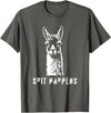 Funny Llama Spit Happens - Llama Drama T-Shirt - Asphalt Grey