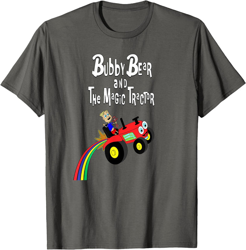 Strange Planet Apparel Bubby Bear and the Magic Tractor T-Shirt - Asphalt Grey