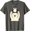 Wild Harmony Friends Co Polar Bear Penguin Friendship Cute Best Friends T-Shirt - Asphalt Grey
