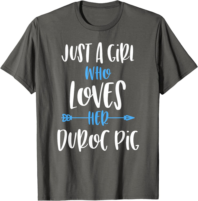 Angry Ant Graphics - Duroc Pig Just a Girl Who Loves Her Duroc Pig T-Shirt - Asphalt Grey