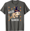 Funny Sloth Witch Halloween Costume 2021 Hocus Slowcus Cute Funny Sloth Halloween 2021 Costume Gift T-Shirt - Asphalt Grey