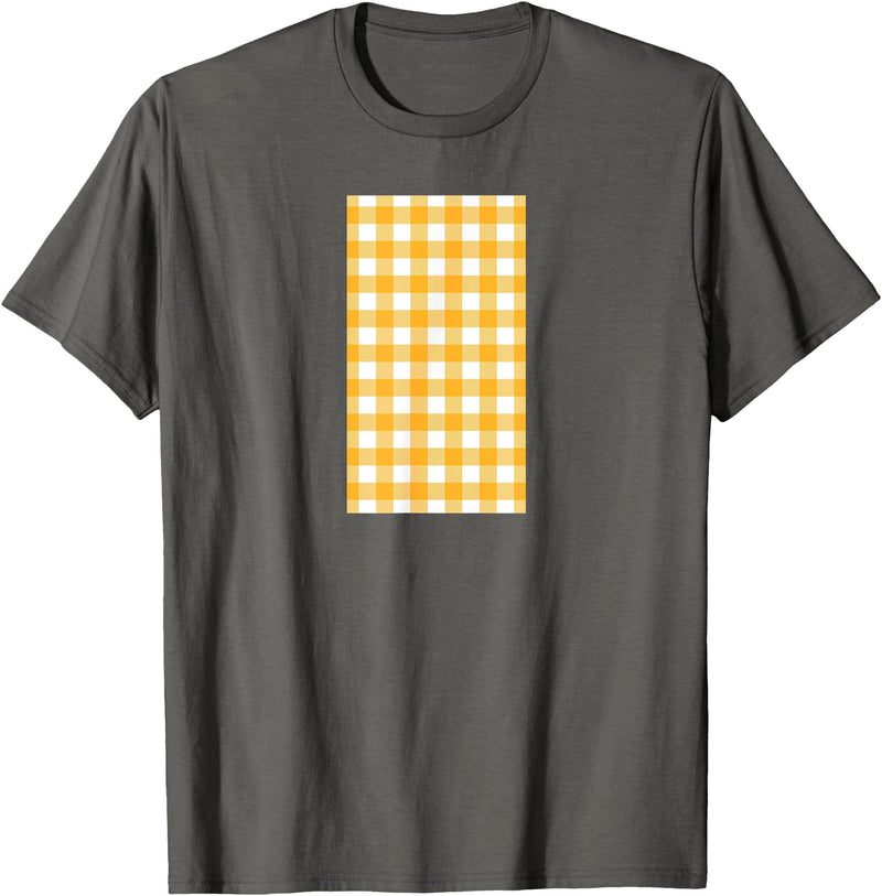 Buffalo Plaid and Checkered Squares Yellow Checkered Square Buffalo Plaid T-Shirt - Asphalt Grey