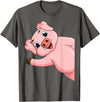 Funny Pig Lover & Owner Gift Ideas Pig Swine Kids Boys Girls Women T-Shirt - Asphalt Grey