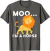 Funny Lion Shirts Moo I'm a horse - lion T-Shirt - Asphalt Grey