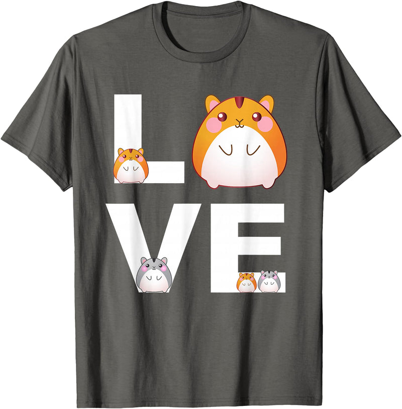 Hamster Love Cute Hamsters Shirt Animal Toys Pets Lovers T-Shirt - Asphalt Grey