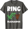 Funny Ring Bearer Wedding Ring Funny Ring Bearer Security Bear Dino Wedding Party Ring T-Shirt - Asphalt Grey